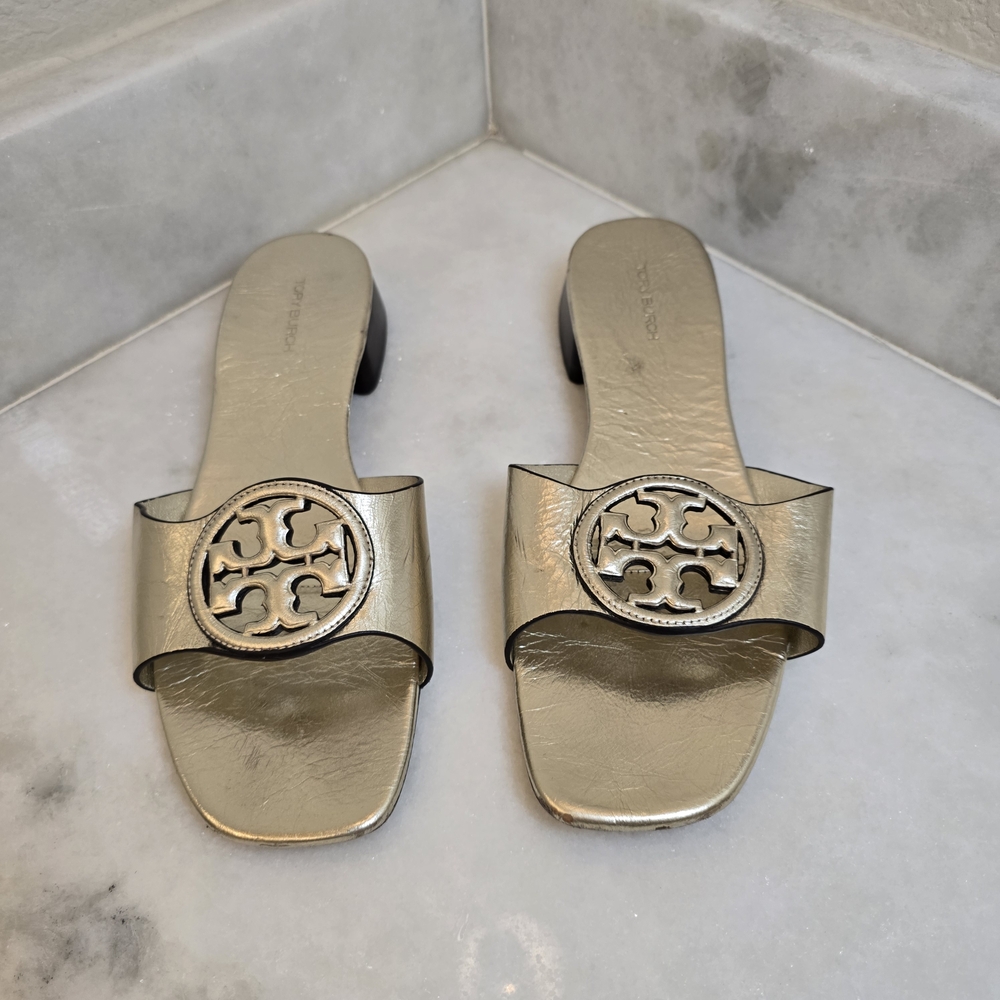 Tory Burch Gold Leather Sandals